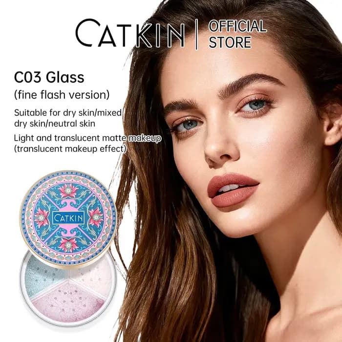 Poudre fixante libre CATKIN, contrôle du sébum, poudre pour le visage sans pores, convient à tous le
