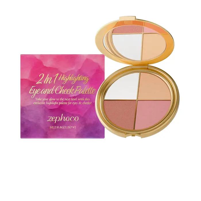 Palette de fards à paupières, de surligneurs et de blush, pour rehausser la finesse du maquillage, t