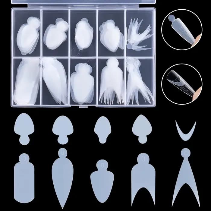 TP 60/120 pièces moule en Silicone pour ongles français réutilisable pour système Duet ongles double