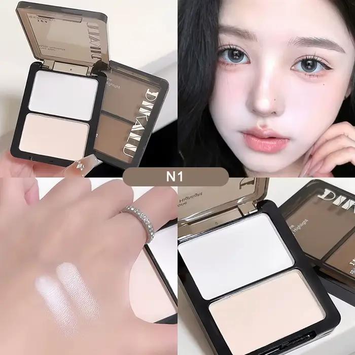 DIKALU Palette 3D bronzant pour le visage cosmétique poudre d'ombrage pour le visage deux tons durab