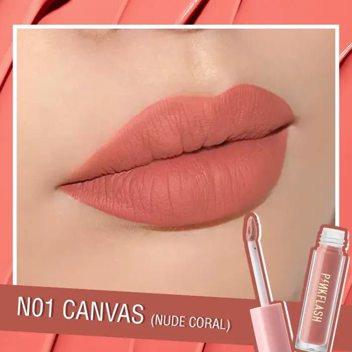 PINKFLASH gros mat rouge à lèvres doux rouge nu rose fondant crème à lèvres imperméable maquillage b
