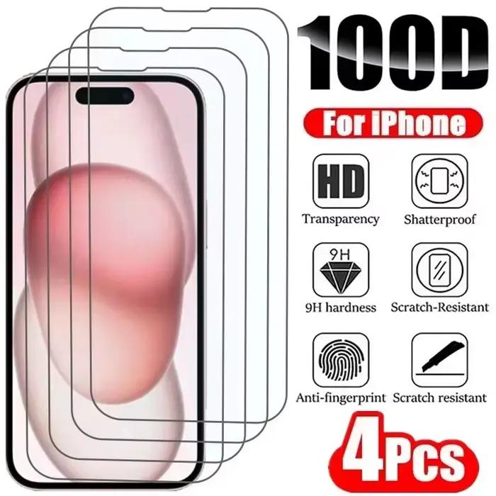 Verre trempé HD pour iPhone 17 Pro Max 18 16 16e 15 14 13 12 Mini 11 Air, films de protection d'écra