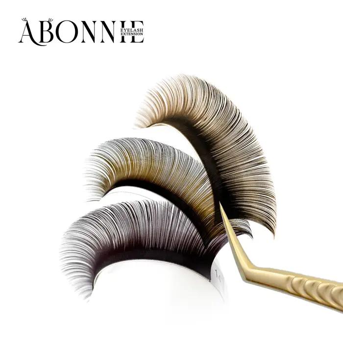 Extension de cils individuels marron Abonnie, toutes tailles, cils classiques colorés de qualité sup