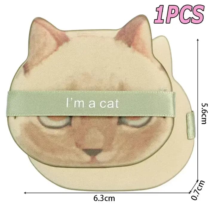 10 pièces mignon chat maquillage bouffée fond de teint cosmétique bouffée lisse poudre correcteur be
