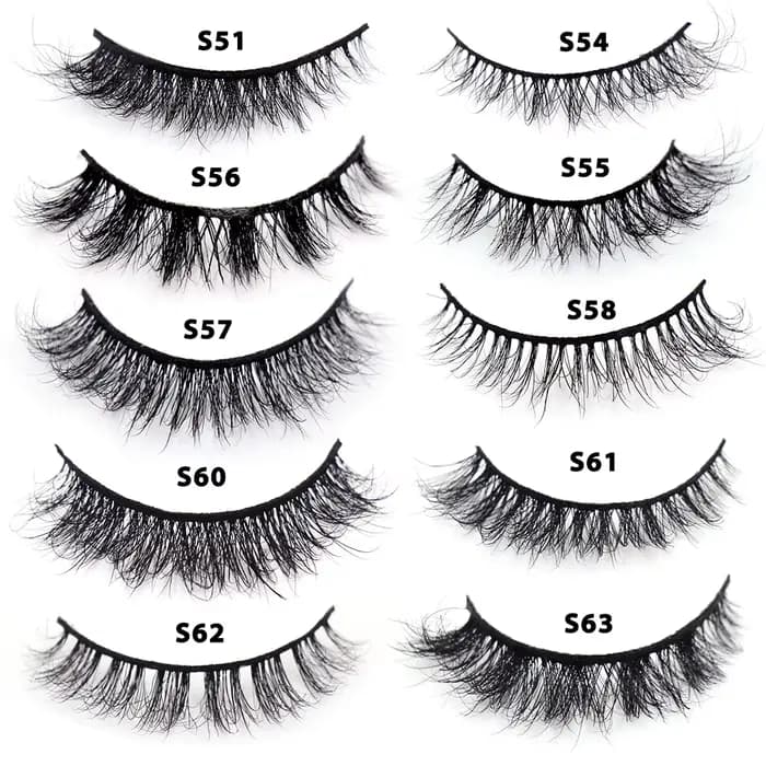 LEHUAMAO 30/60/100 paires de cils de vison sans boîte cils de vison 3D courts faux cils de vison nat