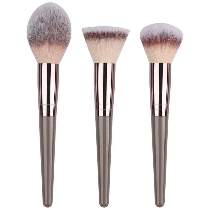 Pinceaux de maquillage marron, ensemble de 3 à 20 pièces, outils cosmétiques professionnels pour fon