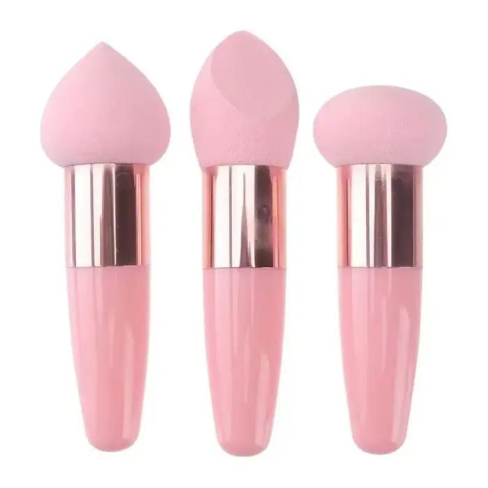 Éponges de maquillage pour fond de teint, 3 pièces, accessoire de beauté avec poignée, mélangeur cos