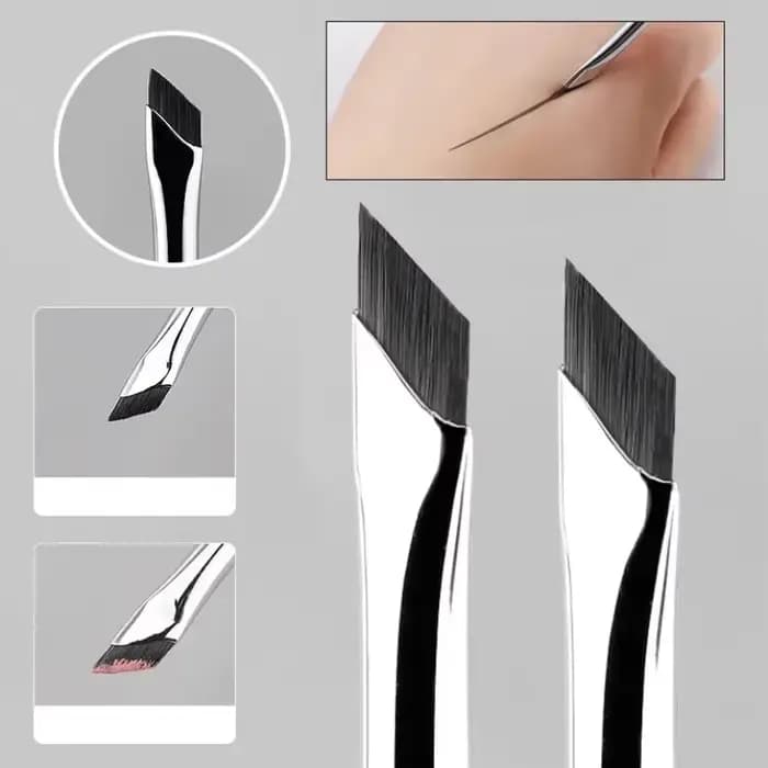 Brosse Eyeliner à lame améliorée, brosse à sourcils plate Ultra fine à Angle fin sous les yeux, bros