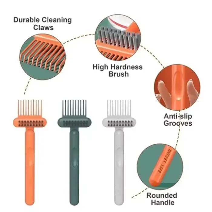 Brosse de nettoyage de peigne 2 en 1, nettoyeur de brosse à cheveux, peigne râteau, outil intégré, M