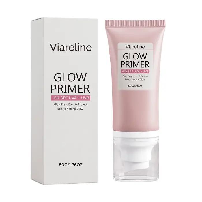 Base de maquillage hydratante illuminatrice 2-en-1 avec protection solaire, estompe les pores, unifi