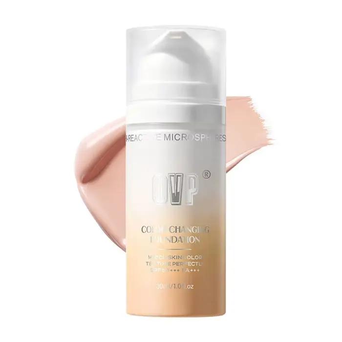 Fond de teint solaire changeant de couleur, adaptatif au teint, tenue longue durée toute la journée,