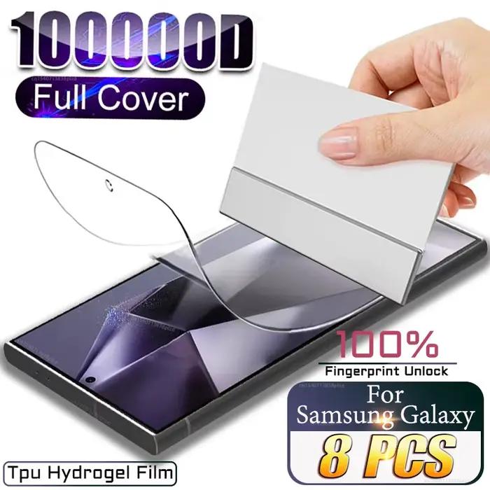 Protecteur d'écran, 8 pièces, Film Hydrogel TPU pour Samsung Galaxy S26 S25 S24 S23 S22 Ultra Plus F