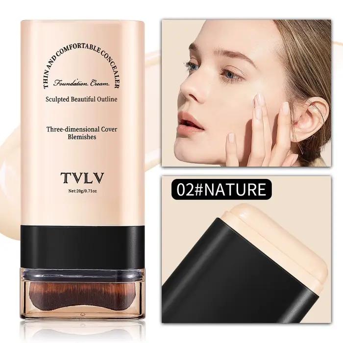 Stick de fond de teint hydratant en velours avec pinceau, crème correctrice longue durée pour un maq