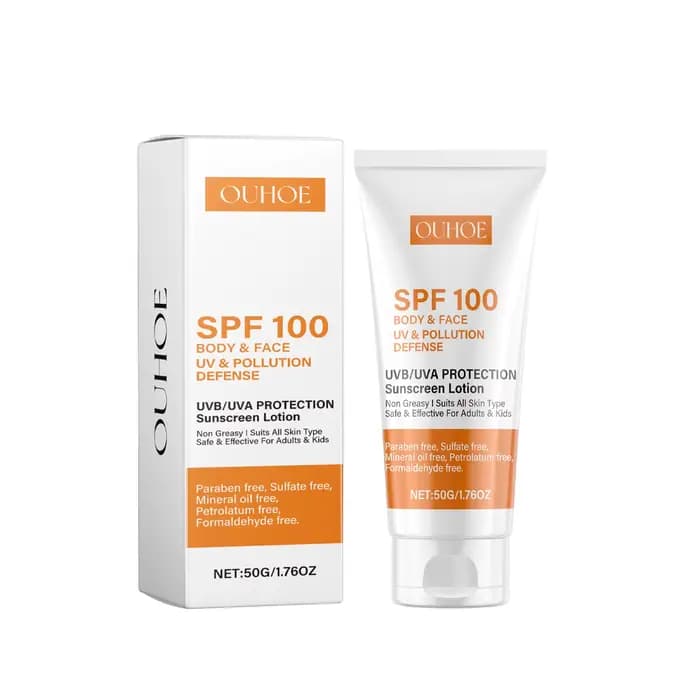 Crème solaire SPF 100 UVA UVB, protection douce, isolation, réparation, crème de soin de la peau pou