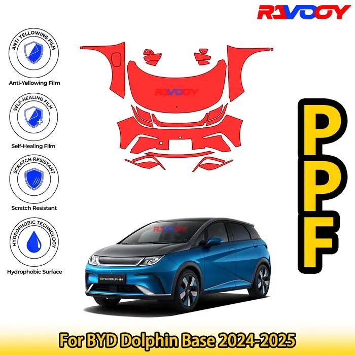 Kit PPF avant prédécoupé noir mat brillant pour BYD Dolphin Base 2024 – 2025, Film de Protection de 