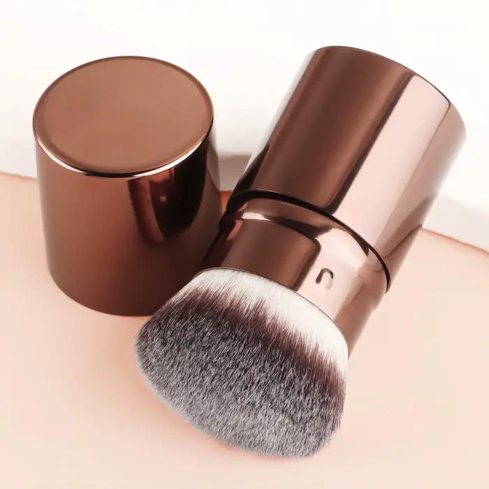 1 pièces pinceau à Blush rétractable Kabuki fond de teint brosse douce poudre moelleuse Contour pinc