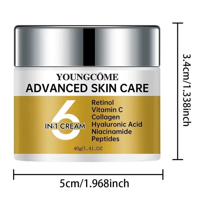 YOUNGCOcloser-Crème anti-âge à la vitamine C, Niacinamide, 6 en 1, Blanchissante, Anti-rides, Lisse,