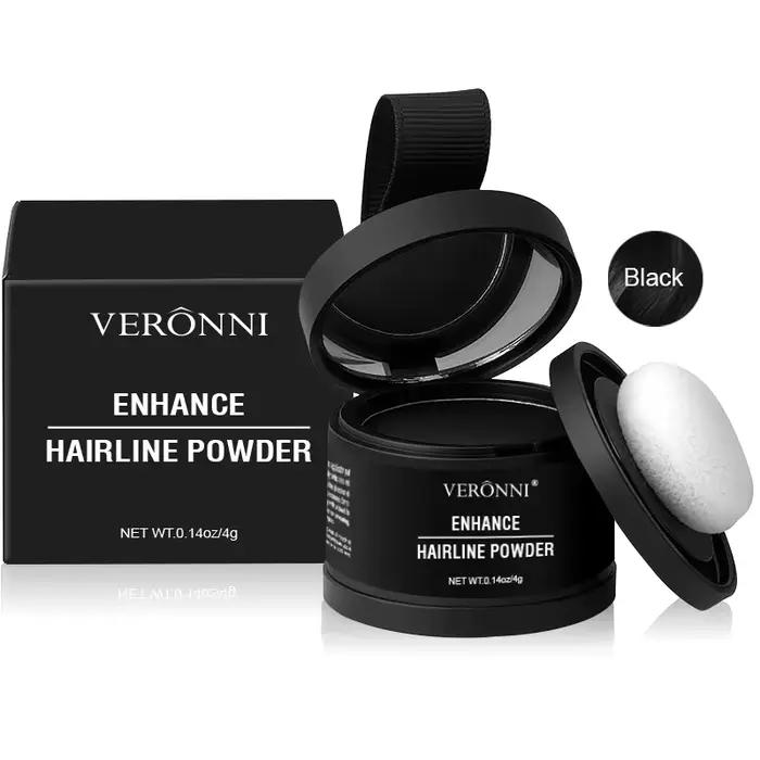 Poudre de ligne de cheveux imperméable instantanée naturelle, couverture de racine noire, ombre de d