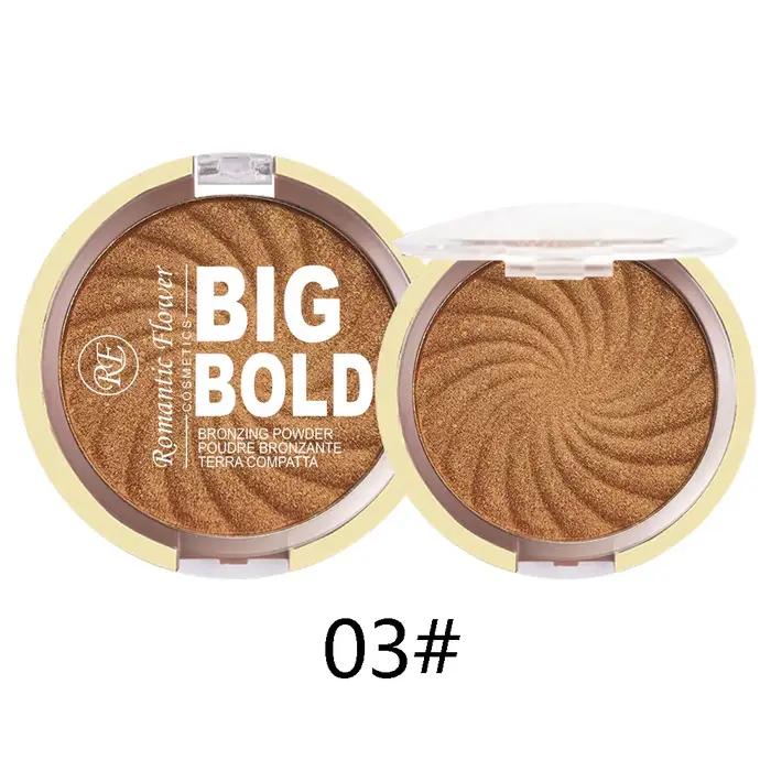 La poudre 3 couleurs éclaircit le visage, la poudre pressée couleur bronze, le maquillage imperméabl