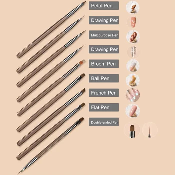 LINMANDA – stylo de conception pour nail art, outils de peinture avec pinceau pour gel d'extension d