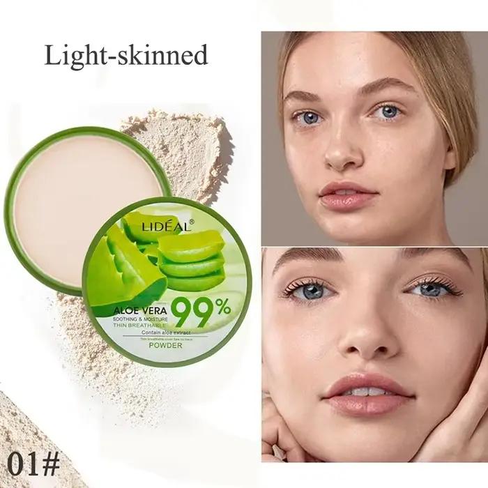 Poudre hydratante à l'aloe Vera pour le visage, fond de teint lisse, poudre pressée, correcteur de m