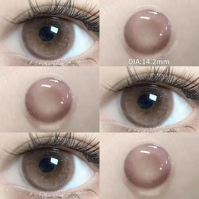 OVOLOOK-lentilles de couleur pour les yeux rose lentilles de Contact de couleur pour myopie pour les