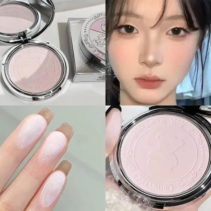 Poudre libre rose naturelle, 3 couleurs, contrôle de l'huile, imperméable, minérale, maquillage pres