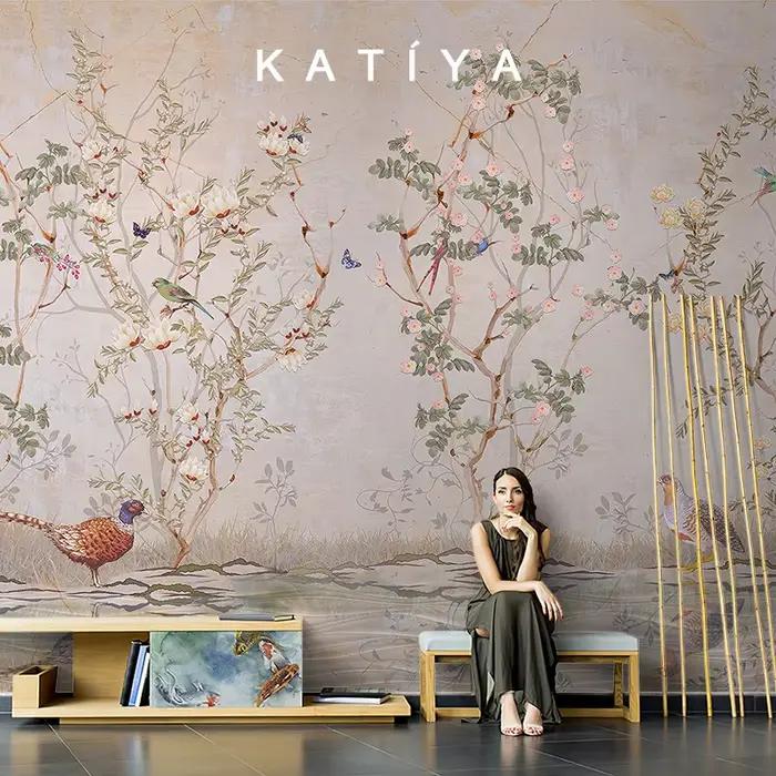 Produits personnalisés produits personnalisés fond d’écran fleurs et oiseaux nouvelle fleur pastoral