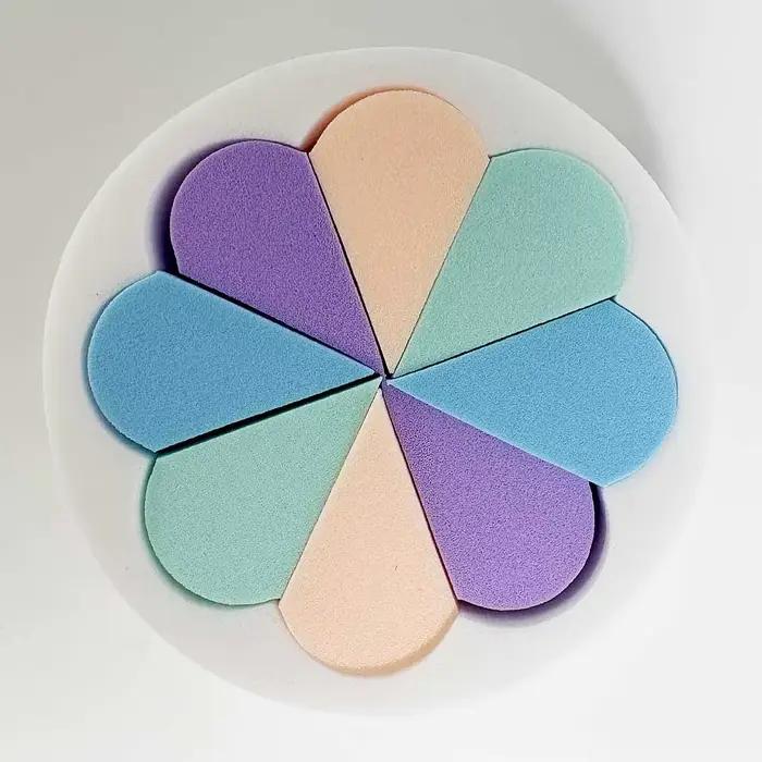 Éponges de maquillage pétales 8 pièces-couleur aléatoire pour fond de teint/conceur |   Outils cosmé