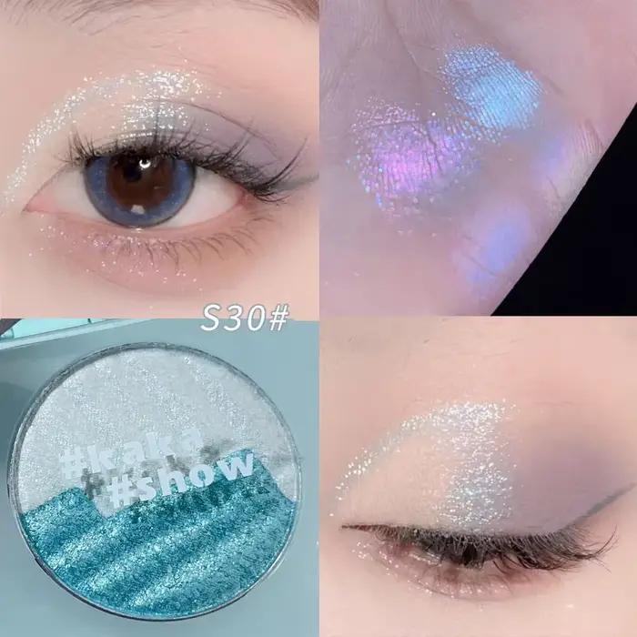 Palette de maquillage caméléon effet brillant Aurora Purple, fard à paupières à paillettes fines, il