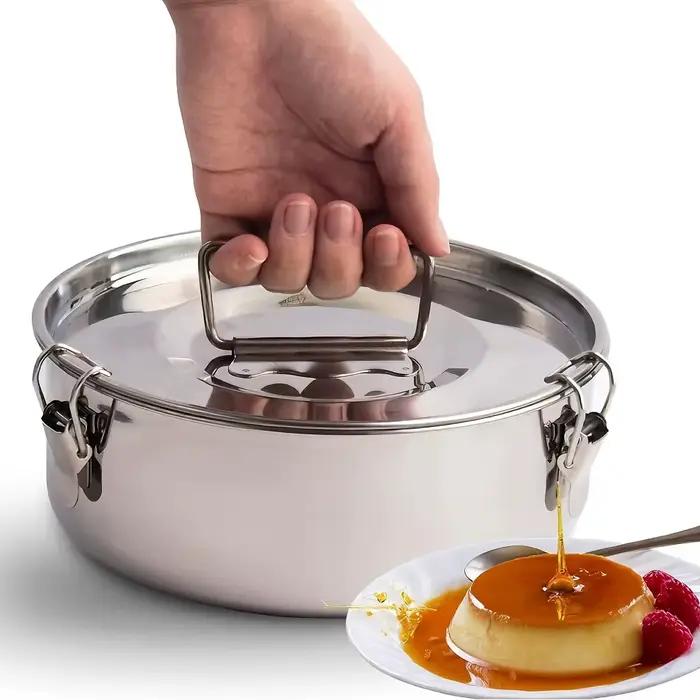 Moule à flan de 1,5 QT, moule à gâteau portable pour gâteau au chocolat, cupcake, pudding, moule à f