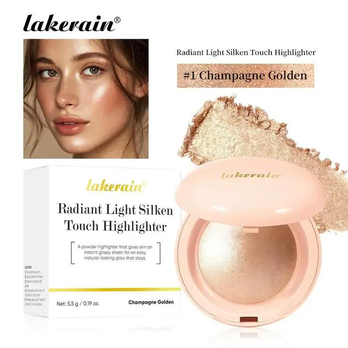 Poudre illuminatrice en velours, illuminateur visage scintillant pour le contouring et la sculpture 