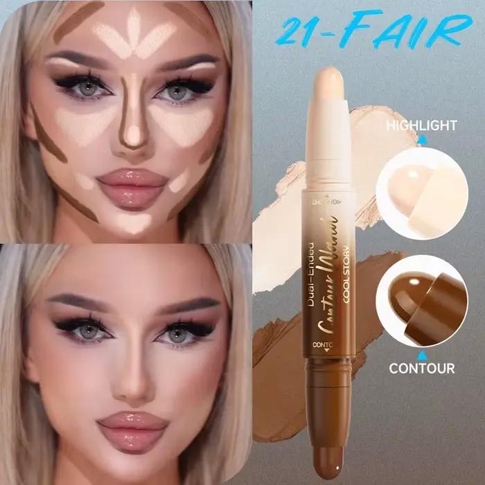 Bâton de Contour à Double extrémité, crème anti-ombre, correcteur imperméable à couverture complète,