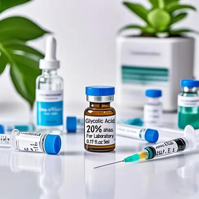 Acide glycolique 20% 30% 35% 40% 50% 60% 70% pour pelage de peau de laboratoire ahas aha bouteilles 