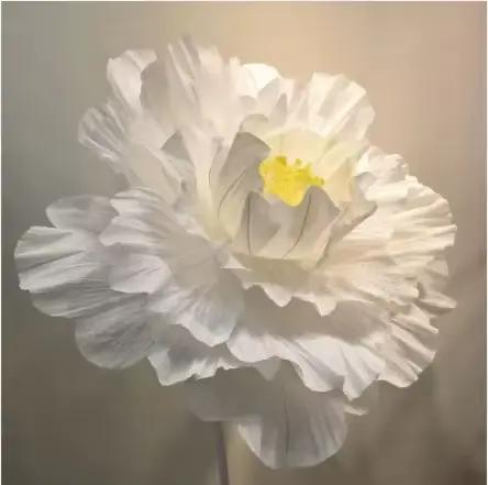 Grande tête de fleur de pivoine artificielle en papier pour décoration de mariage, guide de chemin, 