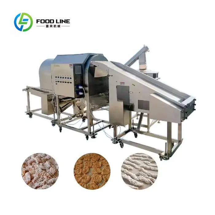 Machine de revêtement de farine en tambour pour la fabrication de poulet frit, de poisson frit et de