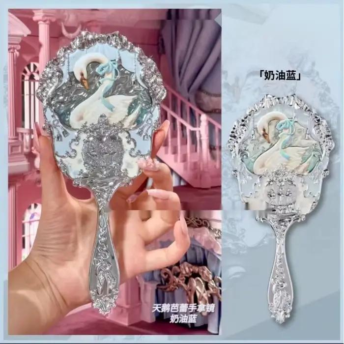 Miroir de poche de la série Little Angel, relief exquis, style rétro luxueux, outils de maquillage d