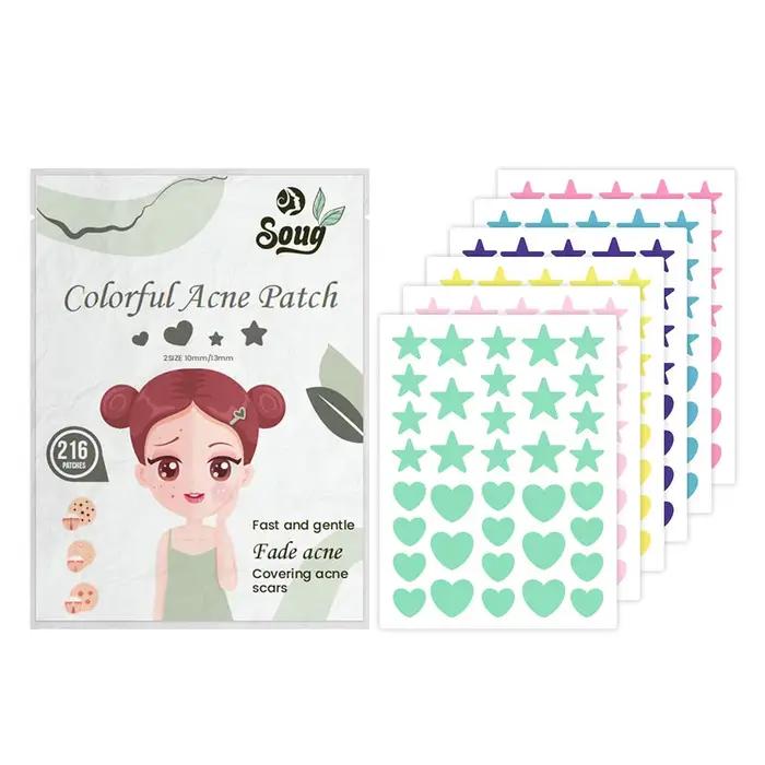 Patch de boutons d'acné coloré Invisible, autocollants de soins de la peau, correcteur, taches facia
