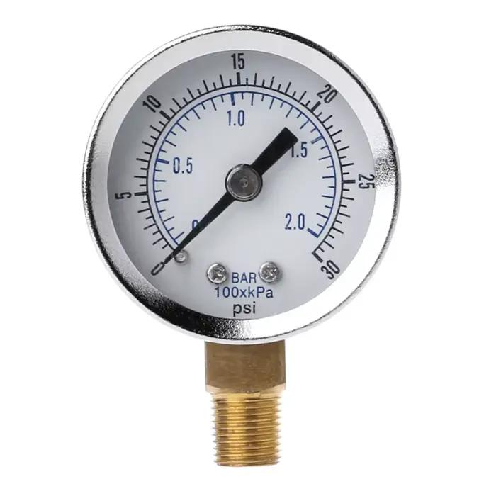 Manomètre utilitaire 0-30psi 0-2bar, jauge hydraulique basse pression, double échelle