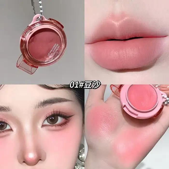 Fard à joues crème mat rose violet multi-usage pour lèvres et joues, rouge à lèvres monochrome, blus