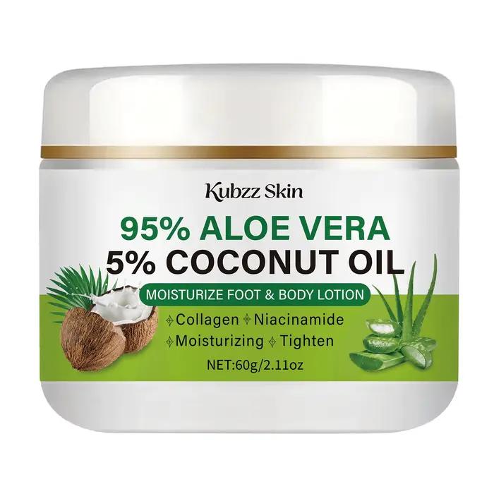 Crème hydratante à l'aloe vera et à la noix de coco, contenant du collagène, de l'acide hyaluronique