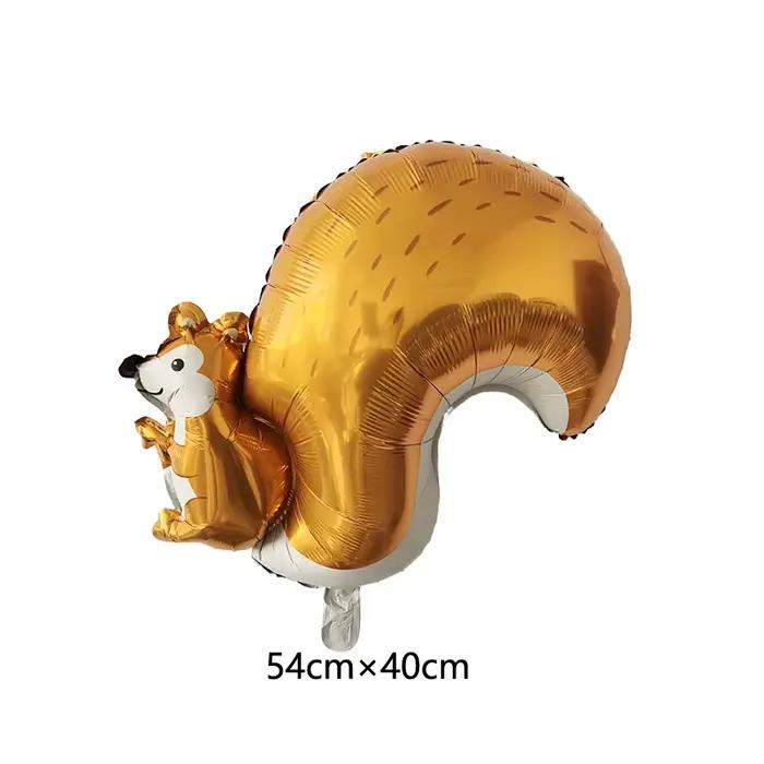 Ballons en aluminium, dessin animé mignon, écureuil, noisette, champignon, escargot, feuille d'érabl