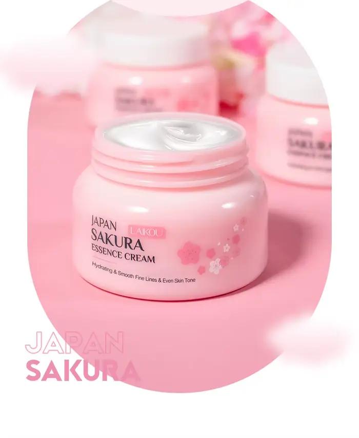 LAIKOU-Crème pour le visage à l'essence de Sakura du Japon, sans fleur, hydratante, améliore la séch