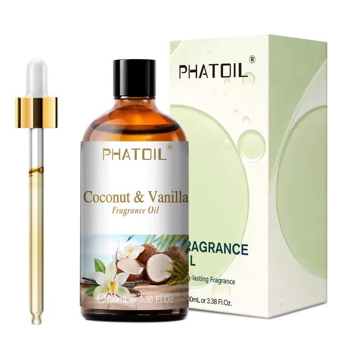 PHATOIL 100ml huile parfumée noix de coco et vanille gomme à bulles brise de mer blanc musc arôme hu