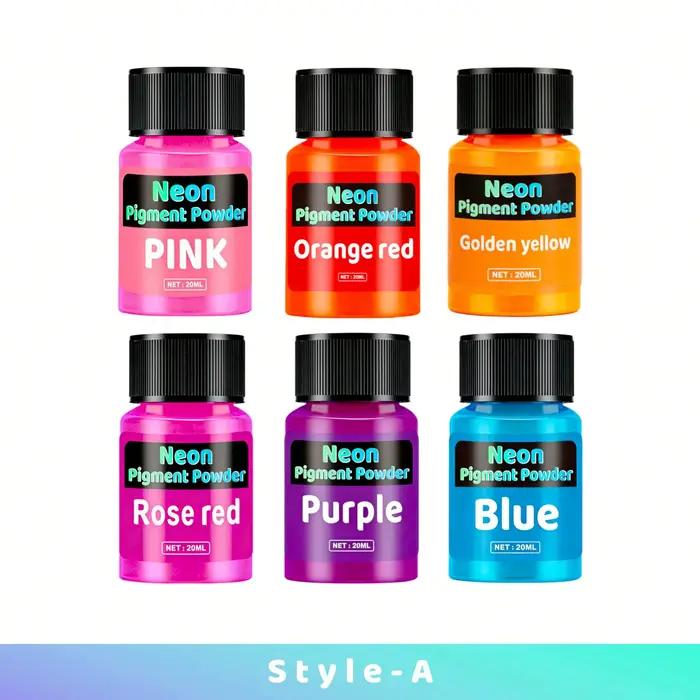 Poudre fluorescente, pigment de mica fluorescent, 12 couleurs disponibles, 20 ml, deux ensembles de 