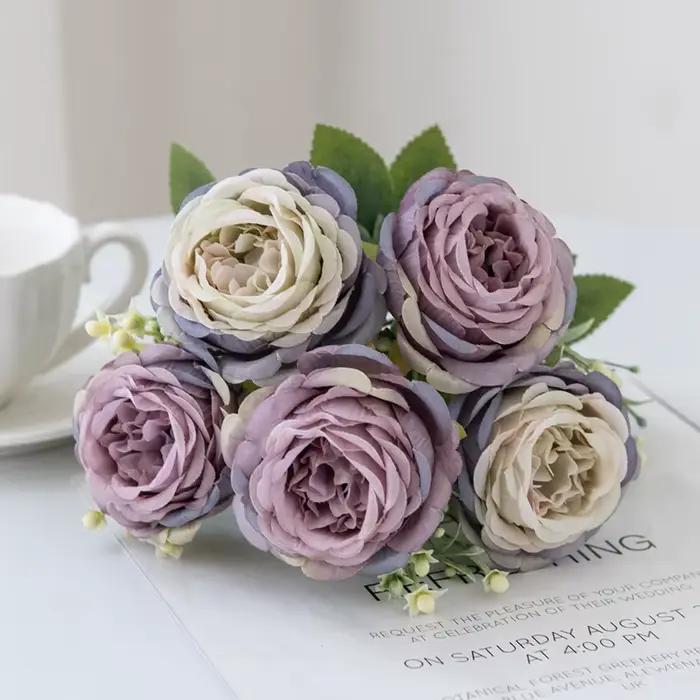 Fleurs artificielles pivoine maison chambre Table bonsaï décoration extérieure cour jardin Bouquet c