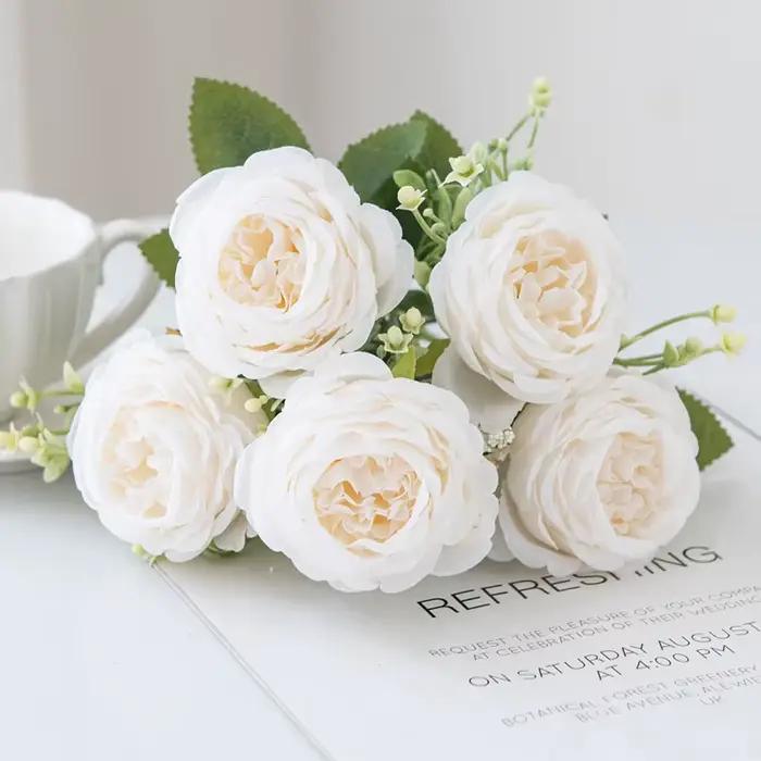 Fleurs artificielles pivoine maison chambre bonsaï décoration festival couronnes mariage photographi