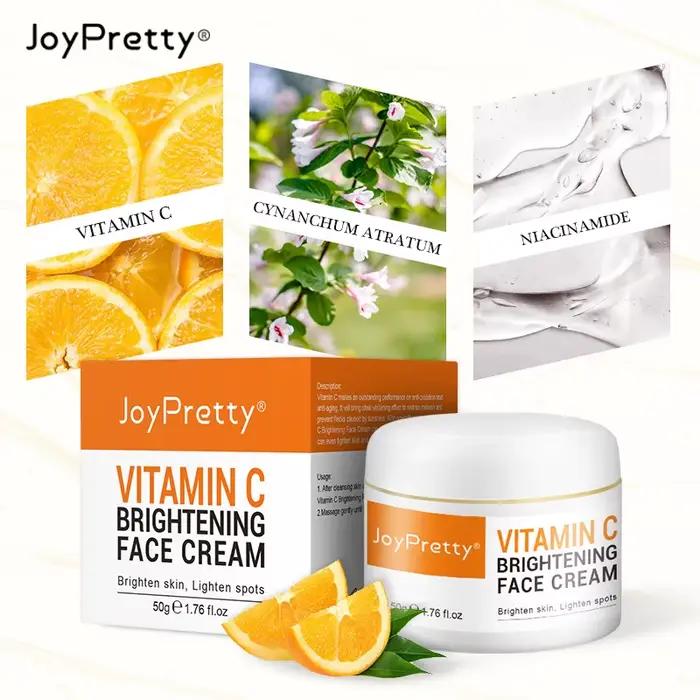 Crème éclaircissante pour le visage à la vitamine C, hydratante, émolliente, élimination des taches 