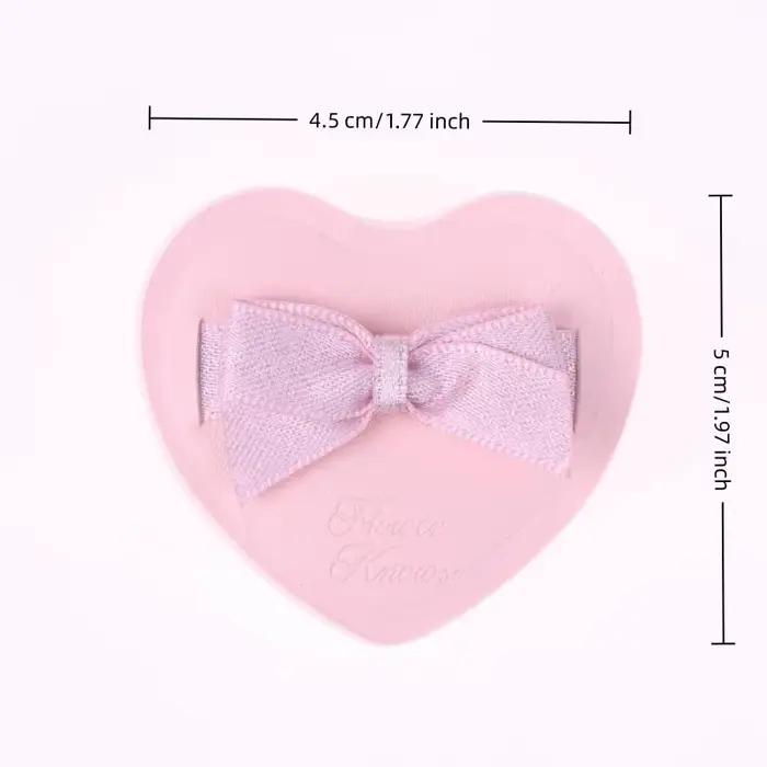 1 pièce Houpette à poudre en forme de cœur avec nœud, effet bonbon, pour poudre coussin, utilisable 