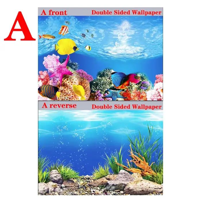 Autocollant de décoration de fond d'aquarium, autocollant de paysage d'aquarium, arrière-plan d'affi